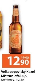 Pivo Mistrův světlý ležák Velkopopovický Kozel