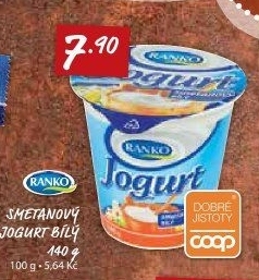 Bílý jogurt smetanový Ranko