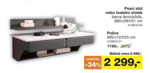 Nástěnný psací/toaletní stolek DESK