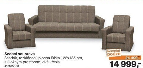 Sedací souprava LEMON hnědá