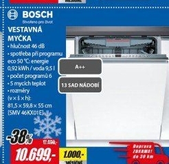 SMV 46KX01E MYČKA 60CM VEST.BOSCH