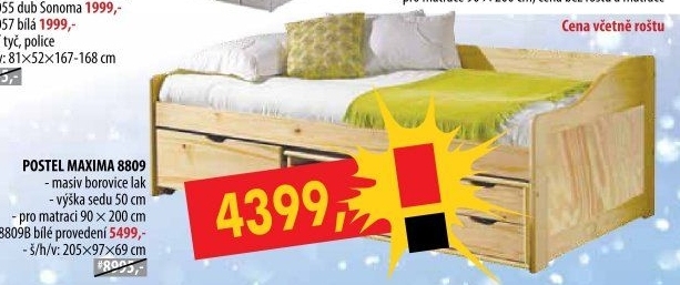 Jednolůžko se zásuvkami MAXIMA