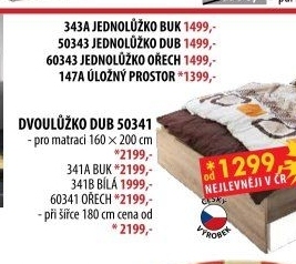 Jednolůžko 343 buk 90x200