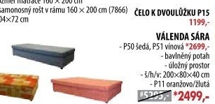 Čelo k dvoulůžku SÁRA