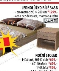 Jednolůžko 343 bílá 90x200