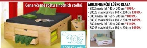 Multifunkční dvoulůžko KLASA 140x200
