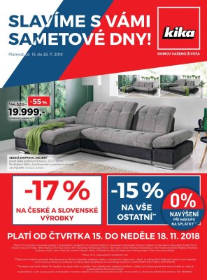 akční leták Kika nábytek 15.11.2018-28.11.2018