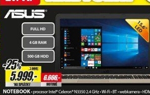 X540NA-DM015T 15,6 3350 4G 500G W10 ASUS