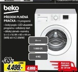 WRE 6511CS BWW PRAČKA PŘED. PL. BEKO