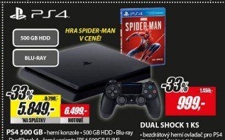 SADA PS4 500GB slim + Spider-Man Marvel