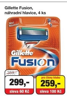 Náhradní hlavice pánské Gillette Fusion