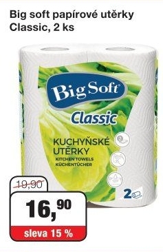 Utěrky kuchyňské 2vrstvé Classic Big Soft