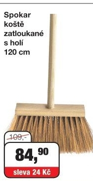 Smeták dřevěný s násadou Spokar