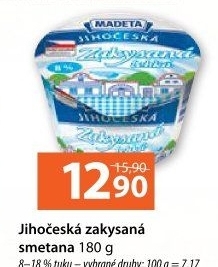Smetana zakysaná Jihočeská Madeta
