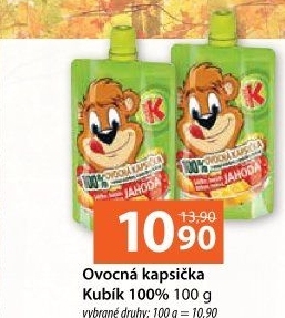 Ovocná kapsička 100% Kubík