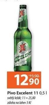 Pivo světlý ležák 11° Excelent Gambrinus