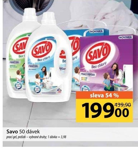 Prací gel bez chloru Savo