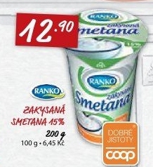 Smetana zakysaná Ranko 15%