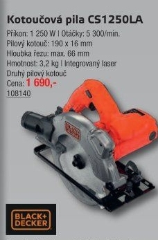 Pila kotoučová s laserem CS1250LA Black&amp