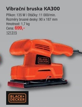 Vibrační bruska KA300 Black&amp