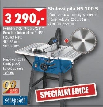 Stolní pila Scheppach HS 100 S