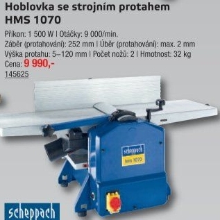 Hoblovka se strojním protahem Scheppach HMS1070