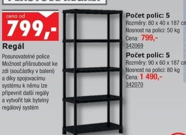 Plastový regál
