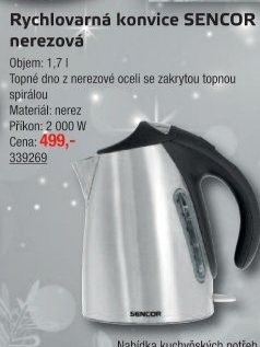Rychlovarná konvice Sencor SWK 1730BK