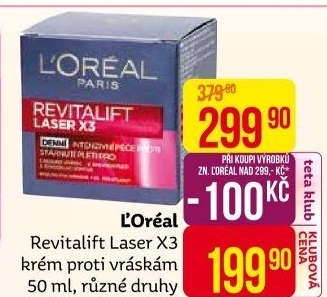Krém pleťový proti vráskám Laser X3 Renew Revitalift L'