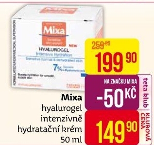 Pleťový hydratační krém Hyalurogel Mixa