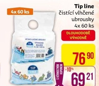 Vlhčené ubrousky dětské Tip Line