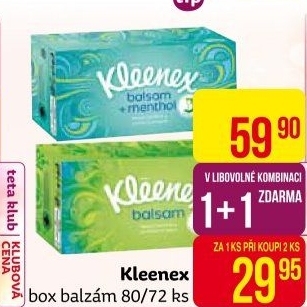 Kapesníčky papírové 3vrstvé Balsam Kleenex - box