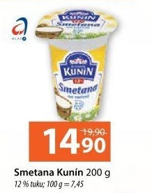 Smetana na vaření Kunín 12%
