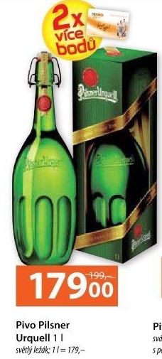 Pivo světlý ležák Retro láhev Pilsner Urquell