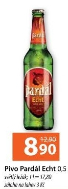 Pivo světlý ležák 11° Echt Pardál