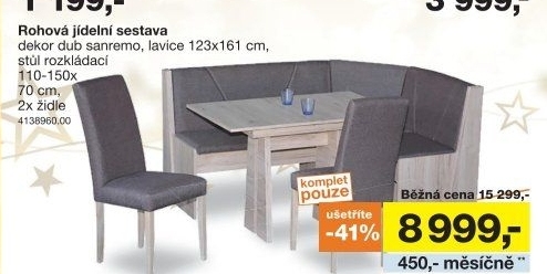 Rohová jídelní sestava FELLBACH