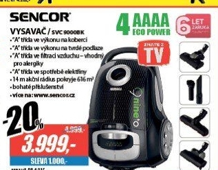 SVC 9000BK Sáčkový vysavačSENCOR