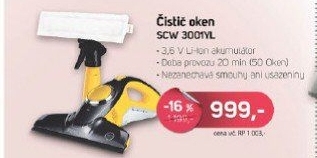 SCW 3001YL vysavač na oknaSENCOR