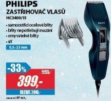 HC3400/15 ZASTŘIHOVAČ VLASŮ PHILIPS