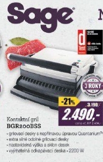 BGR200BSS Kontaktní grilSAGE