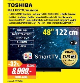 48L2863DG SMART FHD TV T2/C/S2TOSHIBA