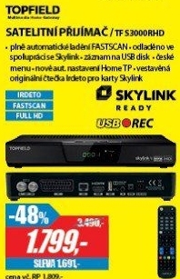 TF S3000RHD IRDETO USB PVRTOPFIELD