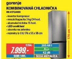 RK 4172ANX CHLADNIČKA KOMBI GORENJE