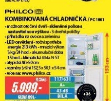 PC 1801 komb. chladničkaPHILCO