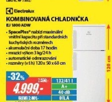 EJ 1800ADW CHLADNIČKA KOMBI. ELECTROLUX