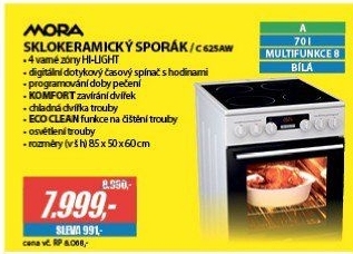 C 625AW SPORÁK SKLOKERAMICKÝMORA