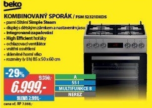 FSM 52321DXDS SPORÁK KOMBI.BEKO