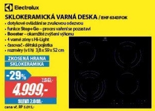 EHF 6343FOK VARNÁ DESKA SKLO. ELECTROLUX