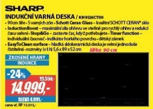 KH 9I26CT00 VARNÁ DESKA INDUKČNÍSHARP