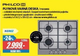 PGI 6402 plynová deskaPHILCO